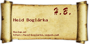 Heid Boglárka névjegykártya
